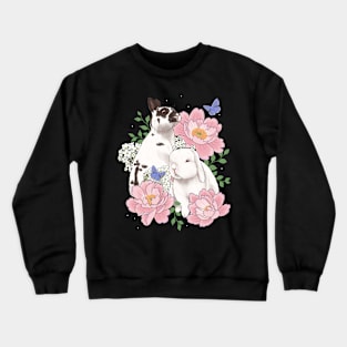 Bunnies and Peonies Crewneck Sweatshirt